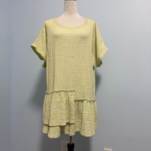 Free People Beach Marni Tunic Women’s‎ Key Largo Green Ruffle Size M